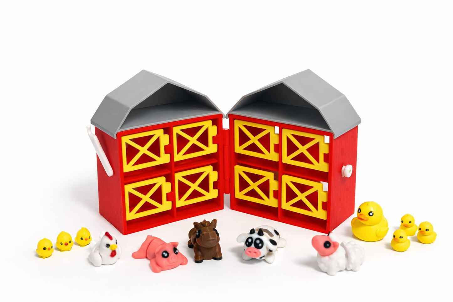 3D Printed Farm Animal Playset with Storage Barn | Montessori Toddler Toy