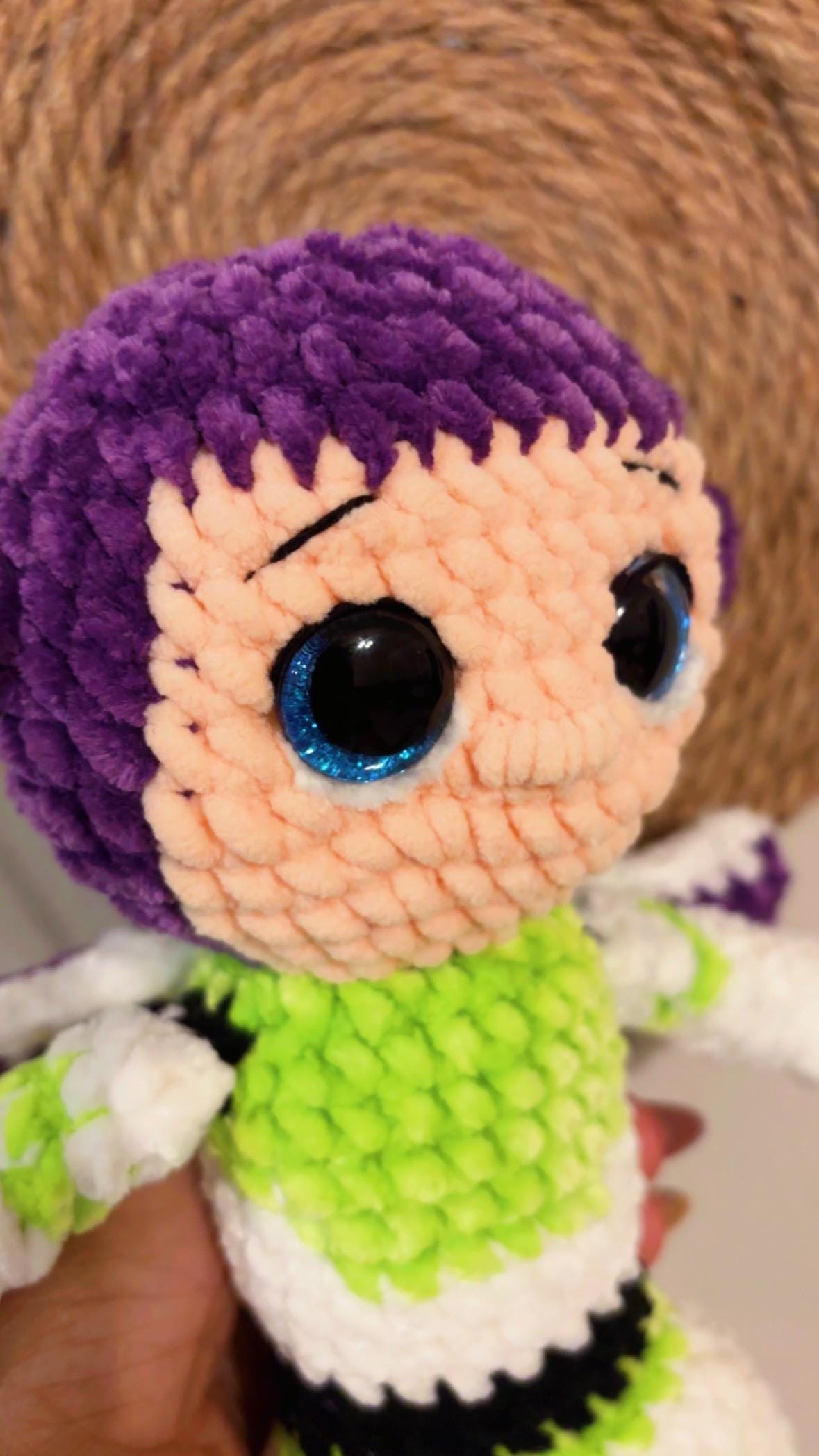 Crocheted Space Ranger Plush – Amigurumi Galaxy Hero Toy, 11-inch Soft Cuddly Doll