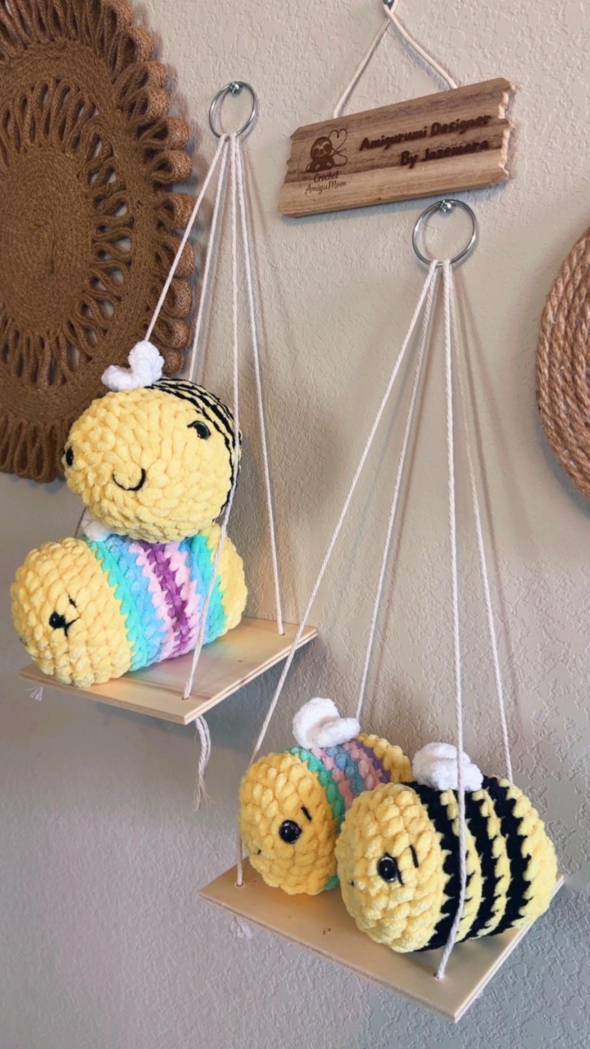 Crochet Bee Plush | Chenille Yarn Stuffed Animal