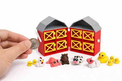 3D Printed Farm Animal Playset with Storage Barn | Montessori Toddler Toy