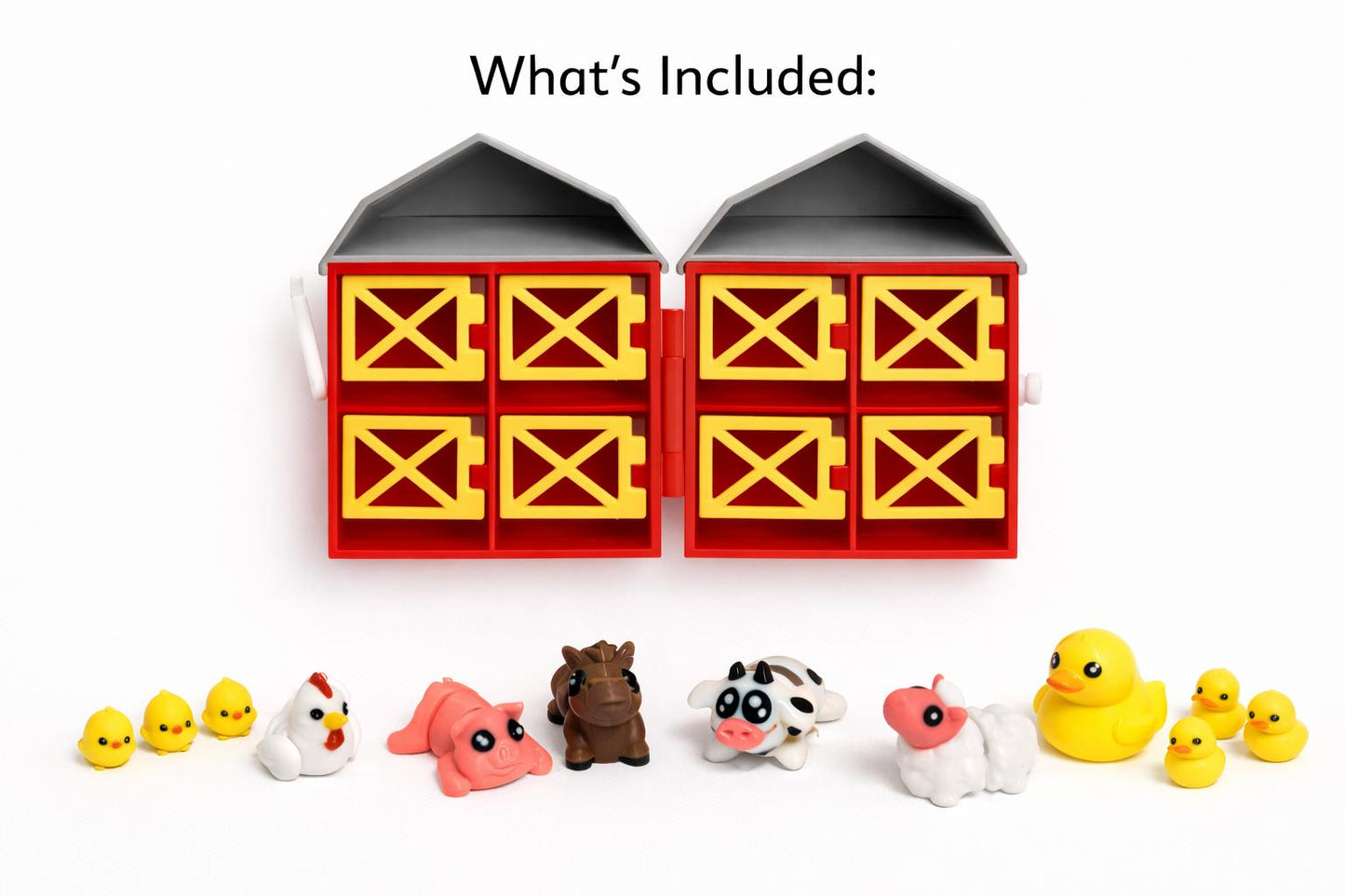 3D Printed Farm Animal Playset with Storage Barn | Montessori Toddler Toy
