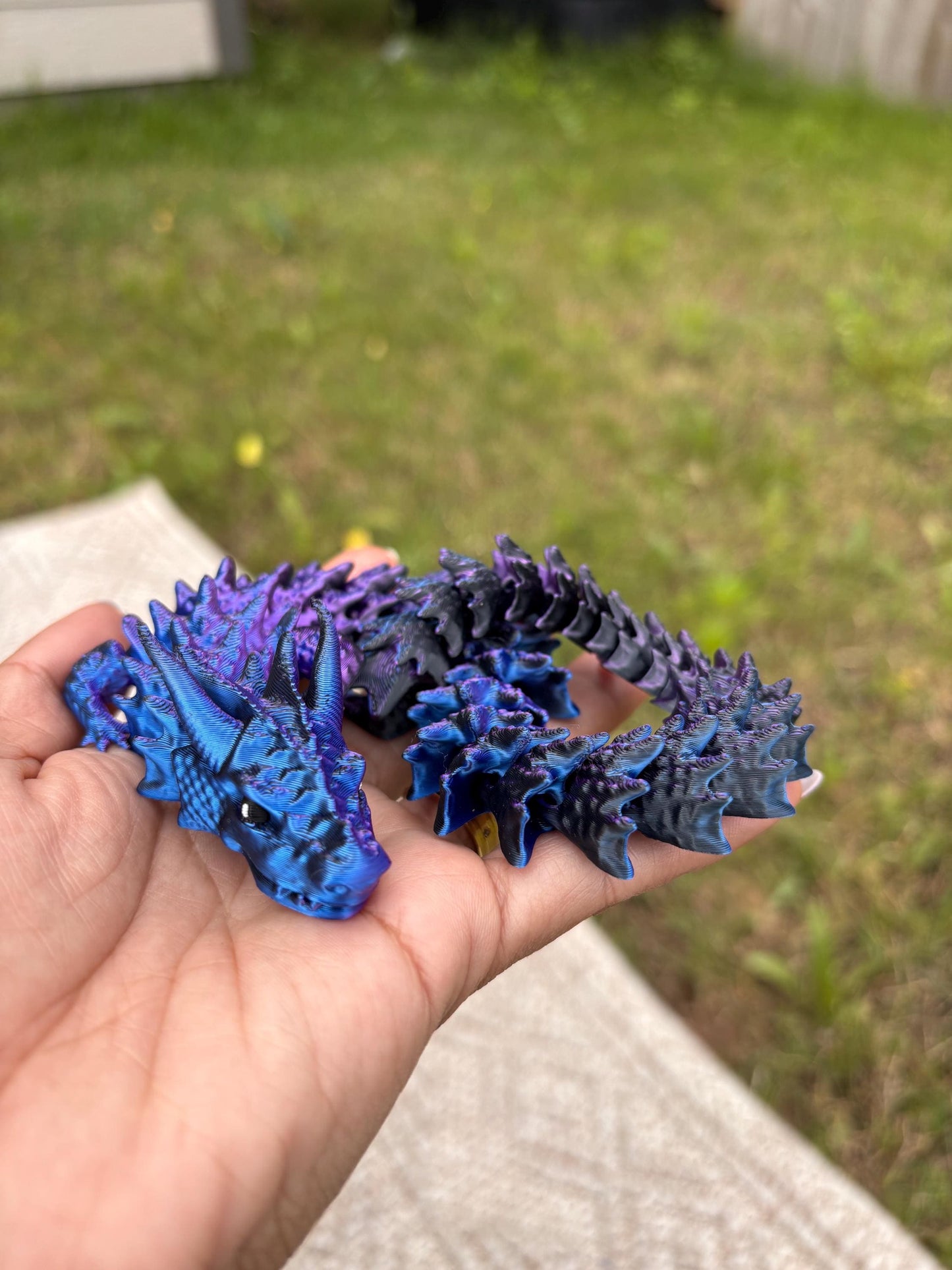 12 Inch Articulated Dragon Fidget Toy | Rainbow PLA Sensory Desk Toy