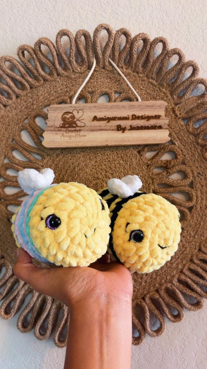 Crochet Bee Plush | Chenille Yarn Stuffed Animal