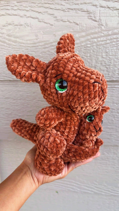 Handmade Mama & Baby Kangaroo Plush – Keepsake Baby Gift