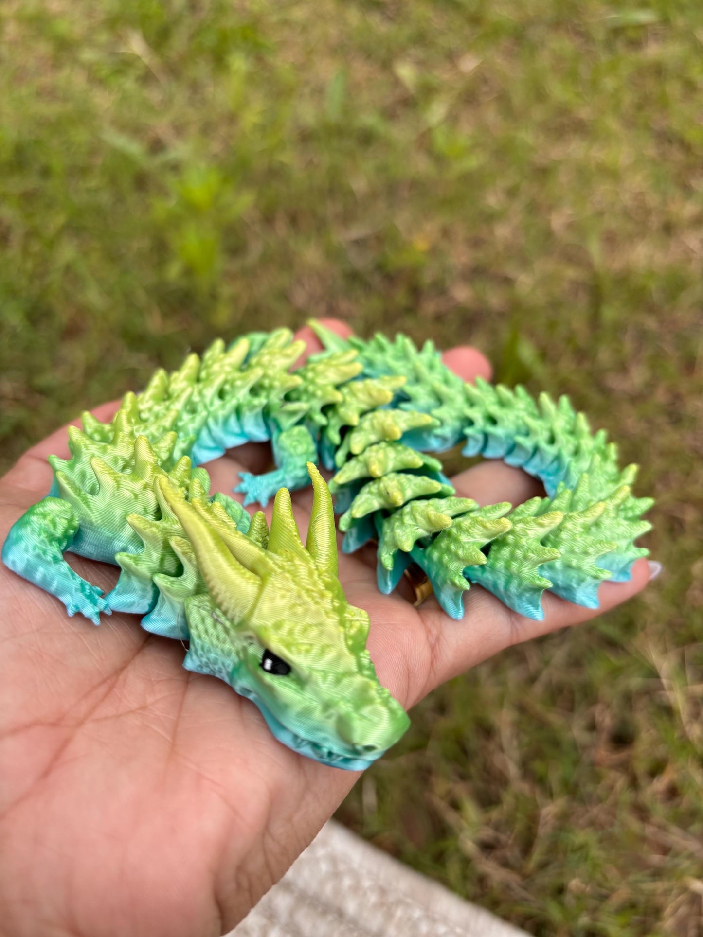 12 Inch Articulated Dragon Fidget Toy | Rainbow PLA Sensory Desk Toy