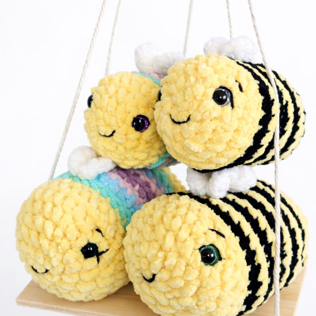 Crochet Bee Plush | Chenille Yarn Stuffed Animal
