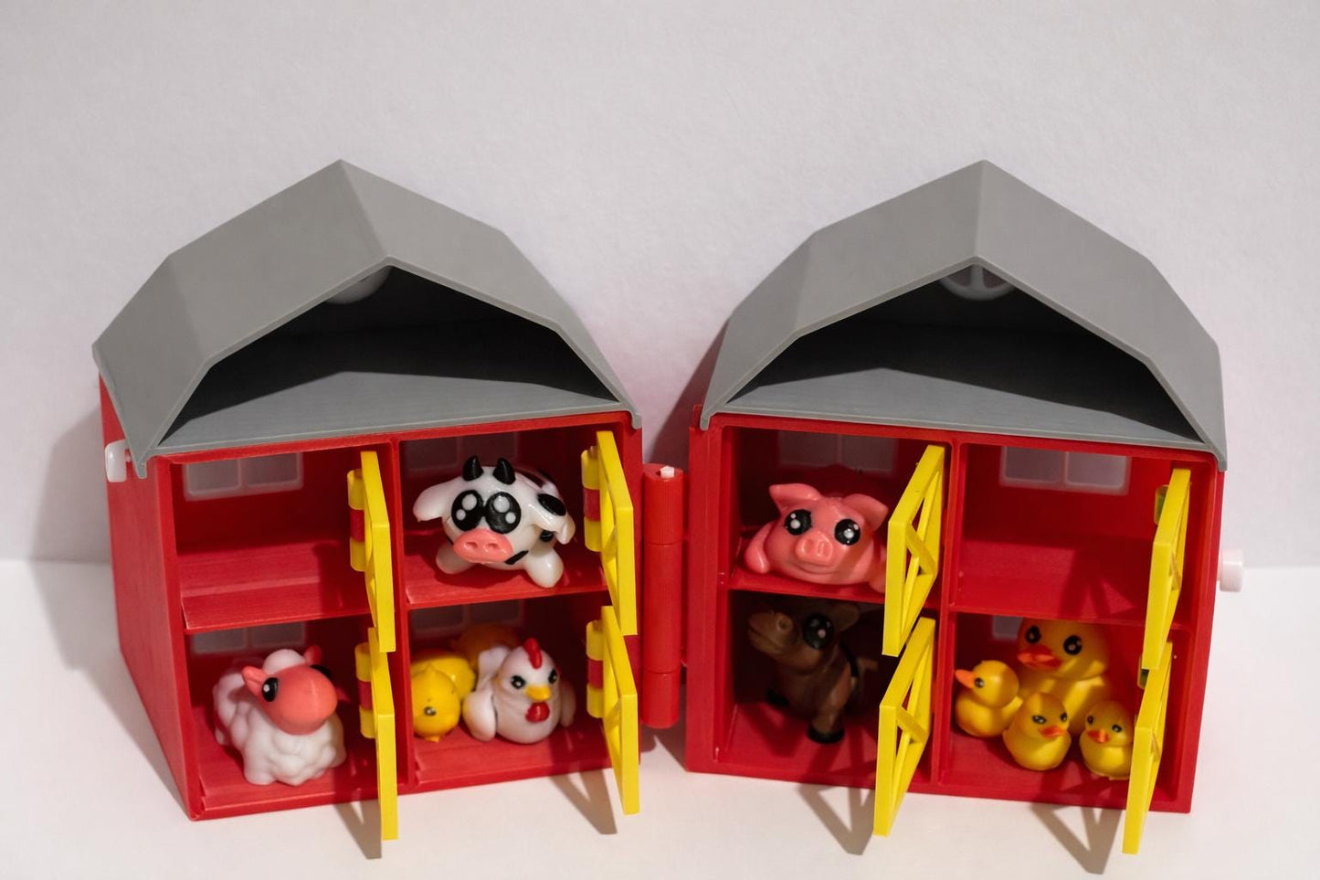 3D Printed Farm Animal Playset with Storage Barn | Montessori Toddler Toy