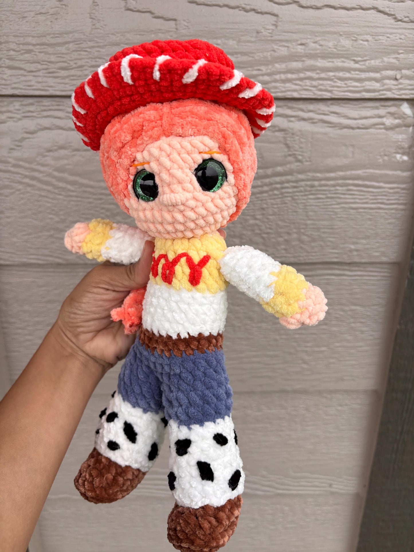 Handmade 12 Inch Cowgirl Crochet Doll – Amigurumi Western Plush Toy – Soft Kids Nursery Decor
