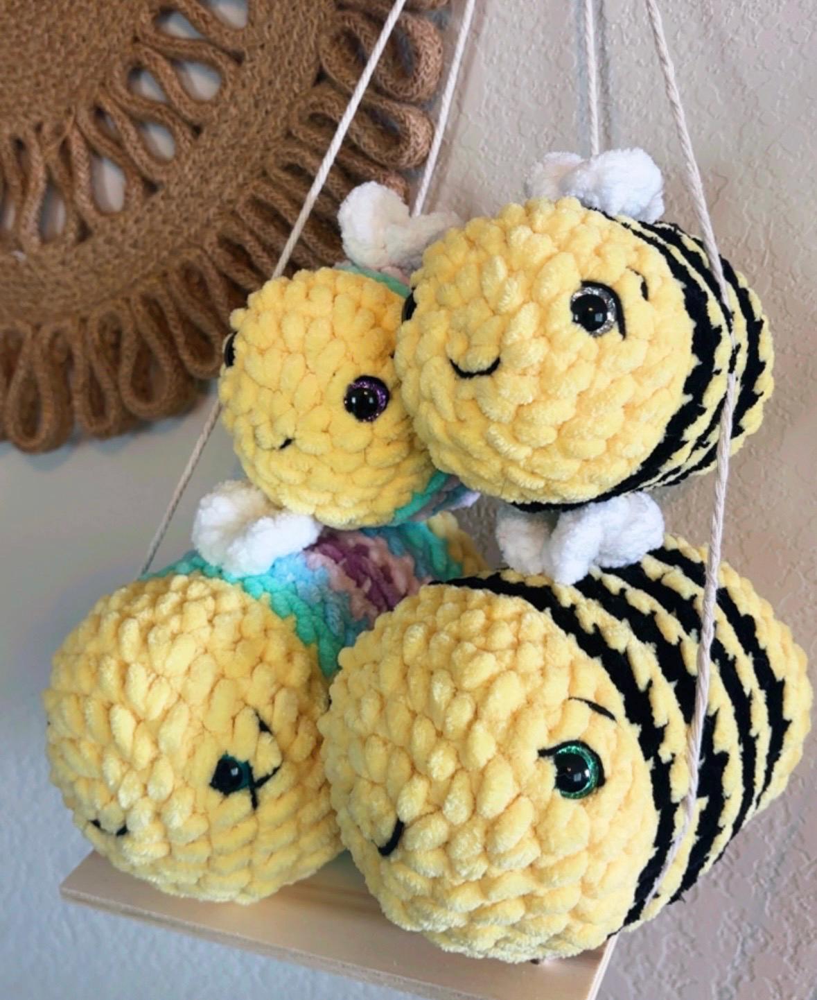 Crochet Bee Plush | Chenille Yarn Stuffed Animal