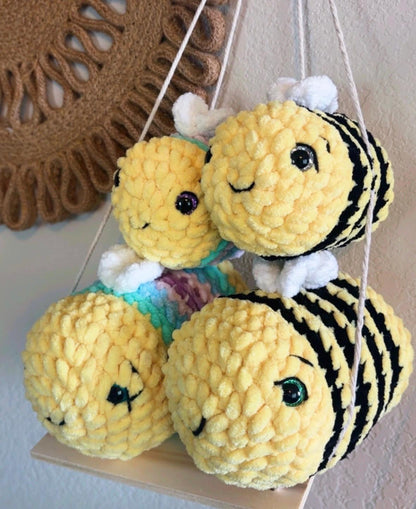 Crochet Bee Plush | Chenille Yarn Stuffed Animal