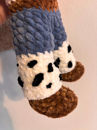 Handmade 12 Inch Cowgirl Crochet Doll – Amigurumi Western Plush Toy – Soft Kids Nursery Decor