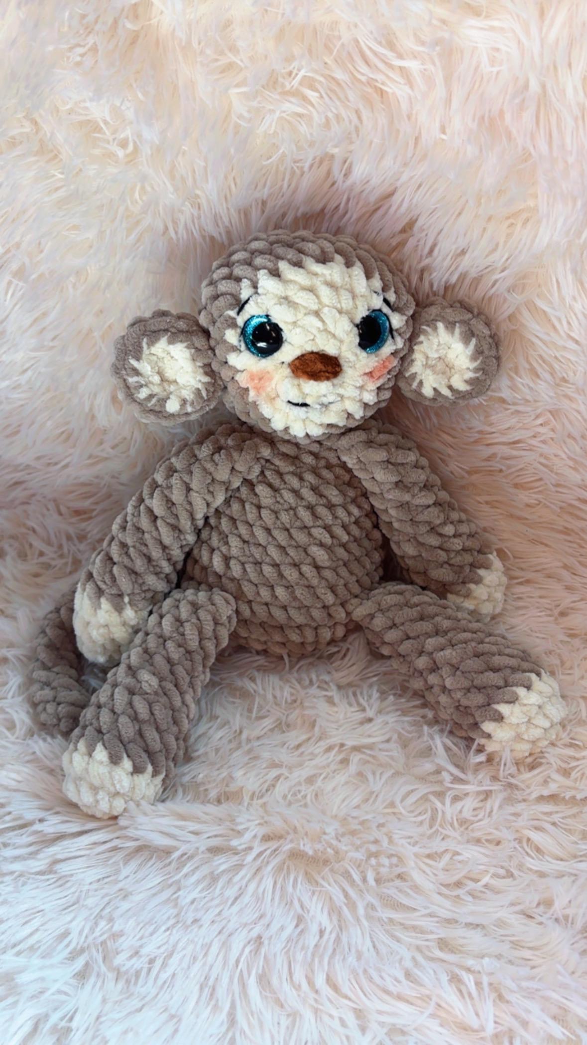 Chico the Monkey Plush – Handmade Crochet Stuffed Animal, Baby Gift & Keepsake