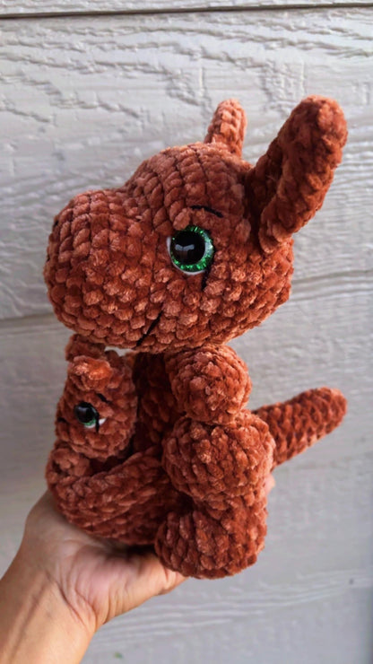 Handmade Mama & Baby Kangaroo Plush – Keepsake Baby Gift