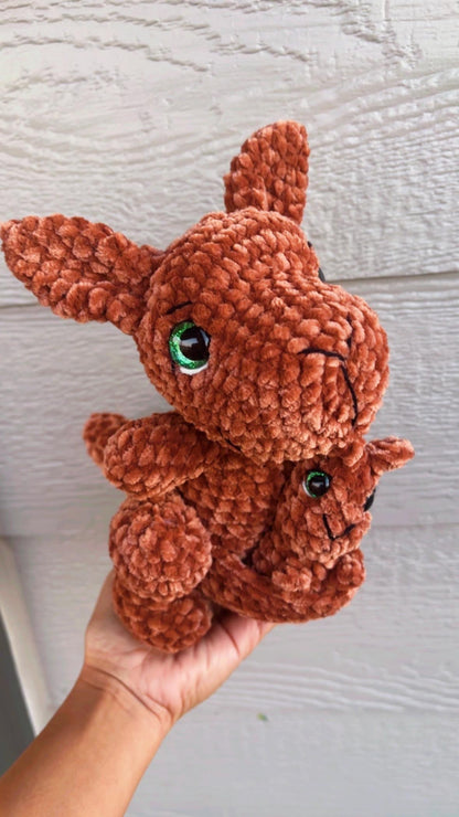 Handmade Mama & Baby Kangaroo Plush – Keepsake Baby Gift