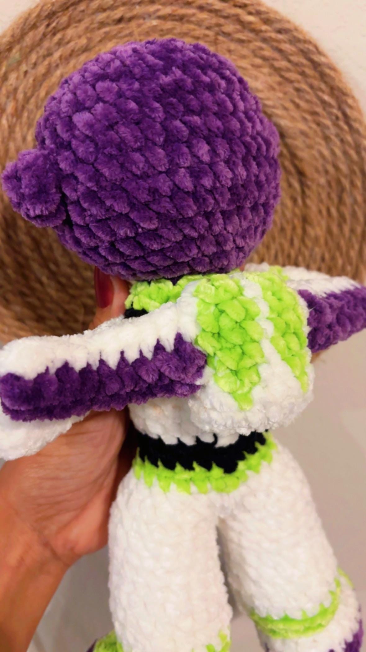 Crocheted Space Ranger Plush – Amigurumi Galaxy Hero Toy, 11-inch Soft Cuddly Doll