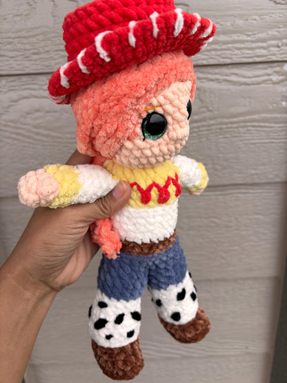 Handmade 12 Inch Cowgirl Crochet Doll – Amigurumi Western Plush Toy – Soft Kids Nursery Decor