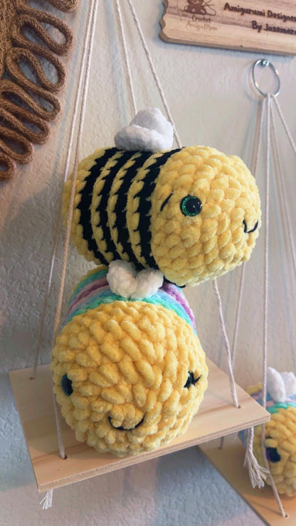Crochet Bee Plush | Chenille Yarn Stuffed Animal