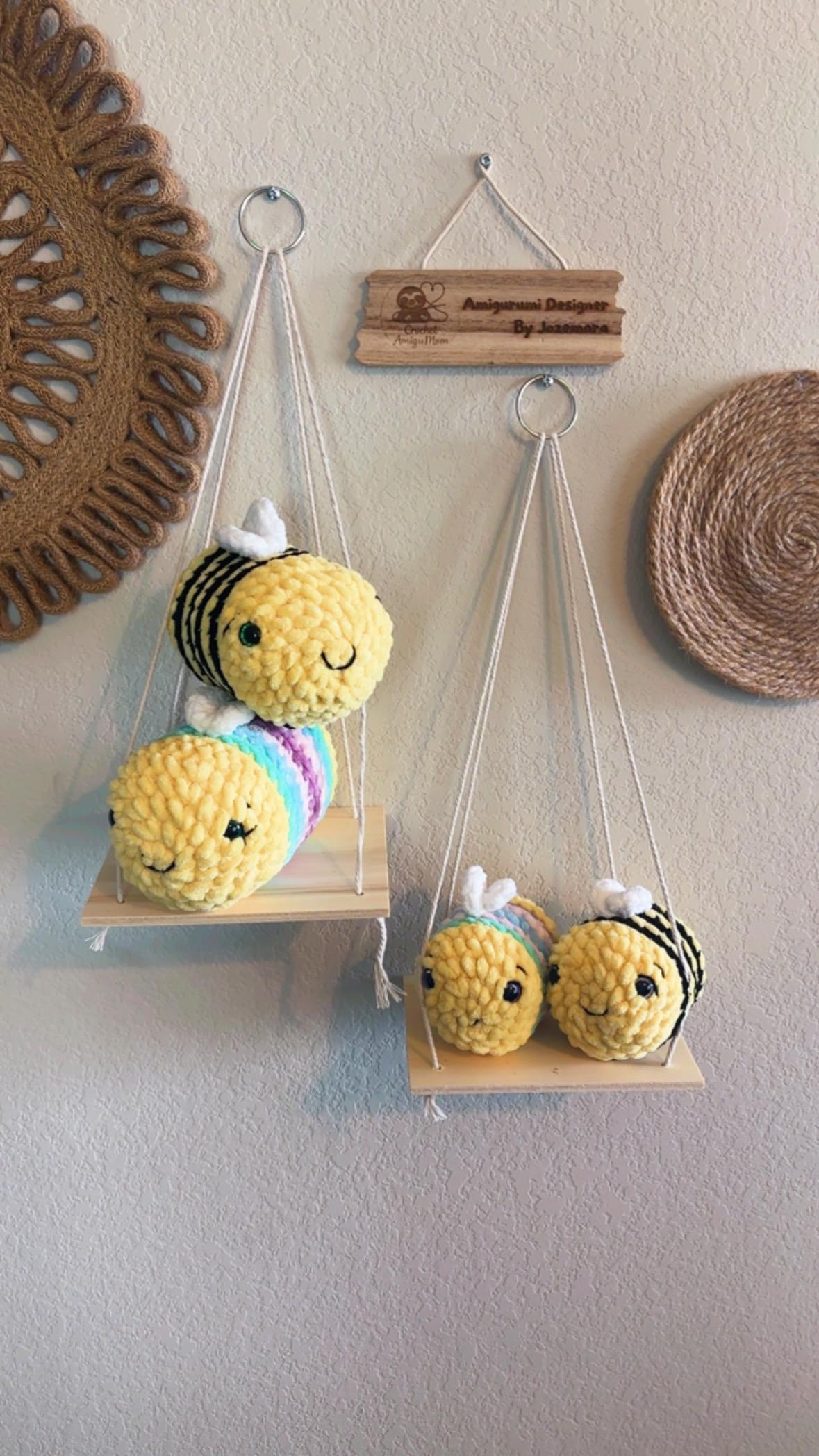 Crochet Bee Plush | Chenille Yarn Stuffed Animal