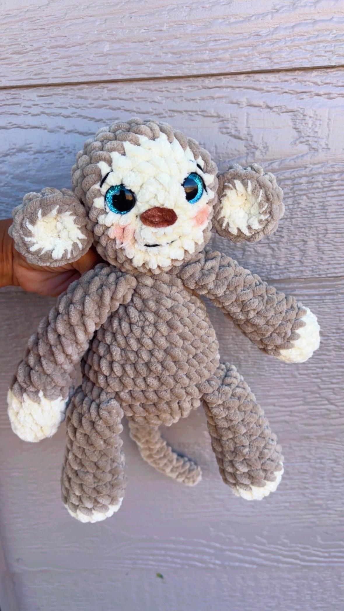 Chico the Monkey Plush – Handmade Crochet Stuffed Animal, Baby Gift & Keepsake