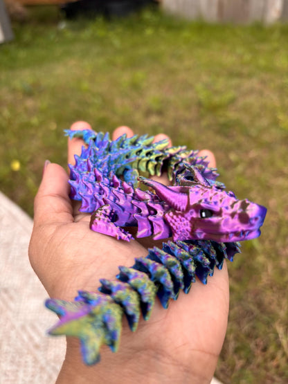 12 Inch Articulated Dragon Fidget Toy | Rainbow PLA Sensory Desk Toy