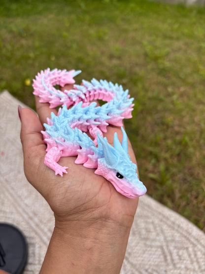 12 Inch Articulated Dragon Fidget Toy | Rainbow PLA Sensory Desk Toy