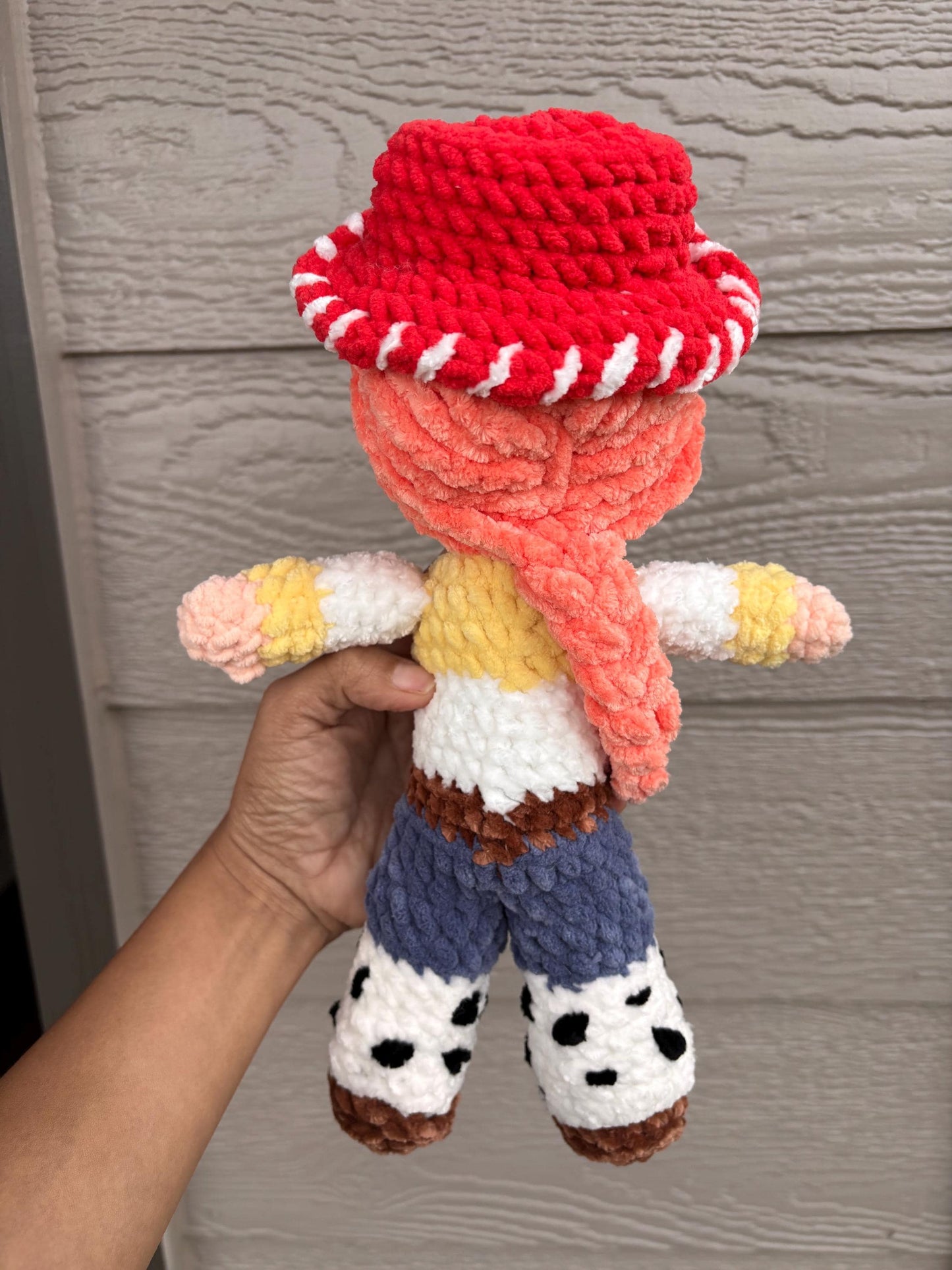 Handmade 12 Inch Cowgirl Crochet Doll – Amigurumi Western Plush Toy – Soft Kids Nursery Decor