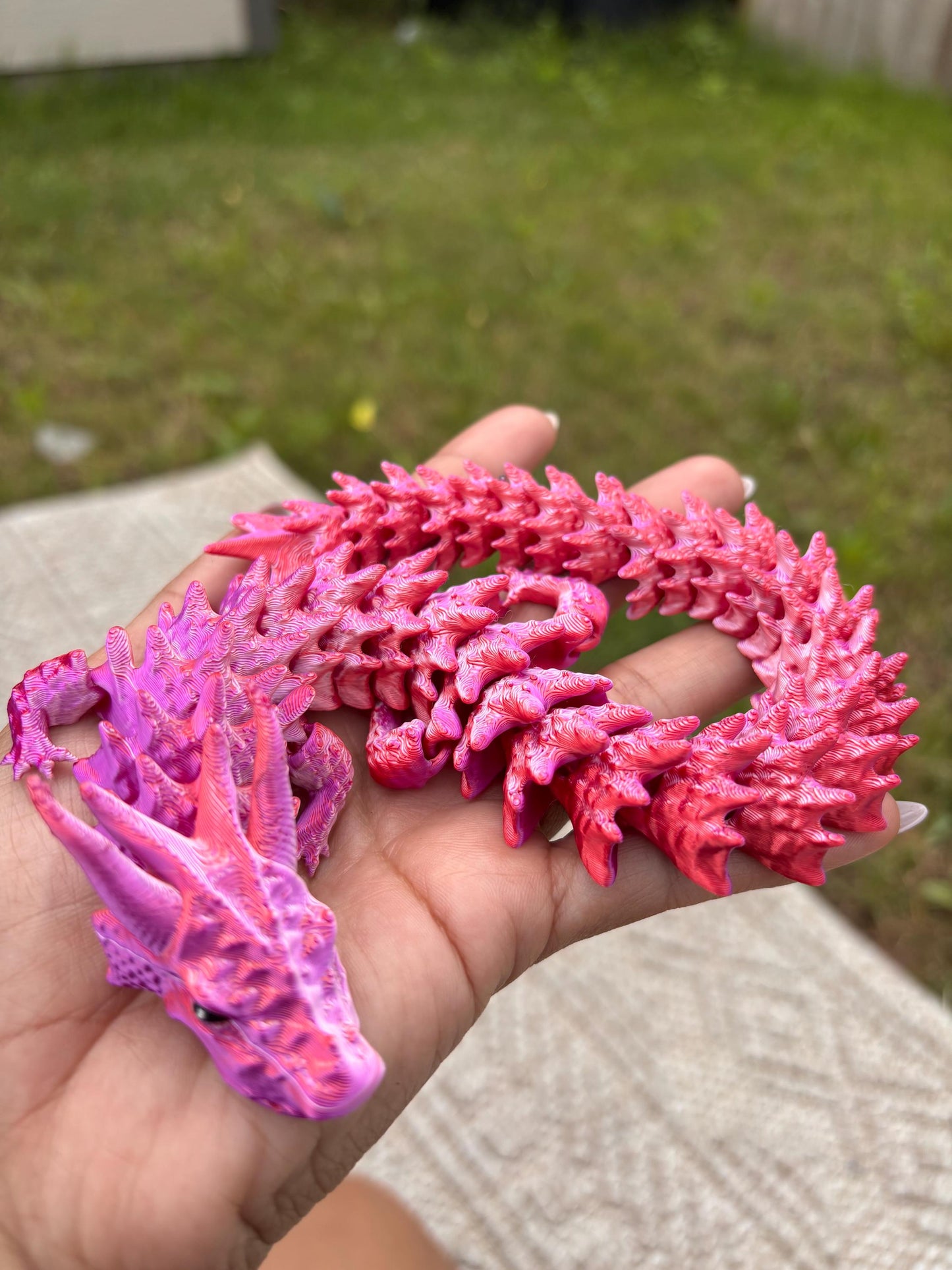 12 Inch Articulated Dragon Fidget Toy | Rainbow PLA Sensory Desk Toy