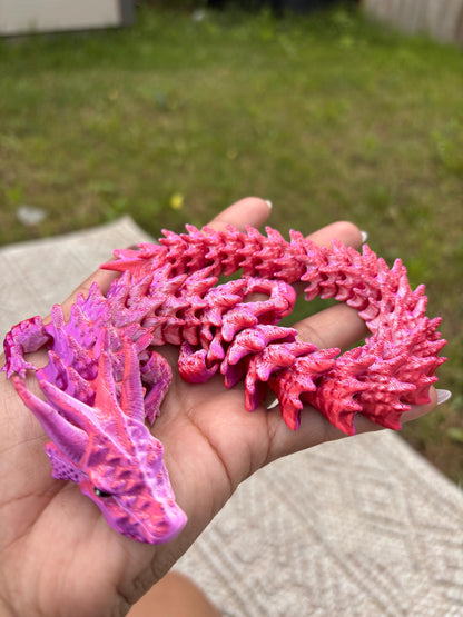 12 Inch Articulated Dragon Fidget Toy | Rainbow PLA Sensory Desk Toy